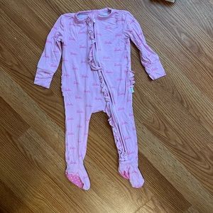 posh peanut pastel barbie ruffled footie 6-9 months